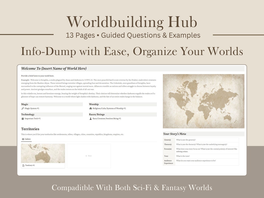 Worldbuilding Notion Template Digital Novel Planner Novel Outline Worldbuilding Notion Template Digital Novel Planner Novel Outline