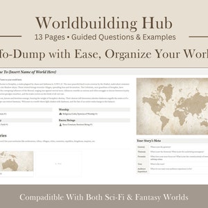 Worldbuilding Notion Template | Digital Novel Planner | Novel Outline | Notion for Writers & Authors | Nanowrimo Notion | DnD Notion |