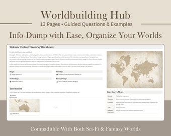 Worldbuilding Notion Template | Digital Novel Planner | Novel Outline | Notion for Writers & Authors | Nanowrimo Notion | DnD Notion |