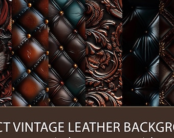 40 Vintage Embossed Leather Textures: Seamless Backgrounds (Digital Download)