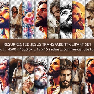 Göttliche Auferstehung von Jesus Ostern Transparent Clipart Set mit 20 PNGs