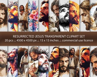 Divine Ressurection of Jesus Easter Transparent Clipart Set of 20 PNGs