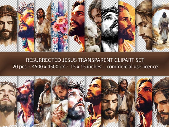 Divine Ressurection of Jesus Easter Transparent Clipart Set of 20 PNGs