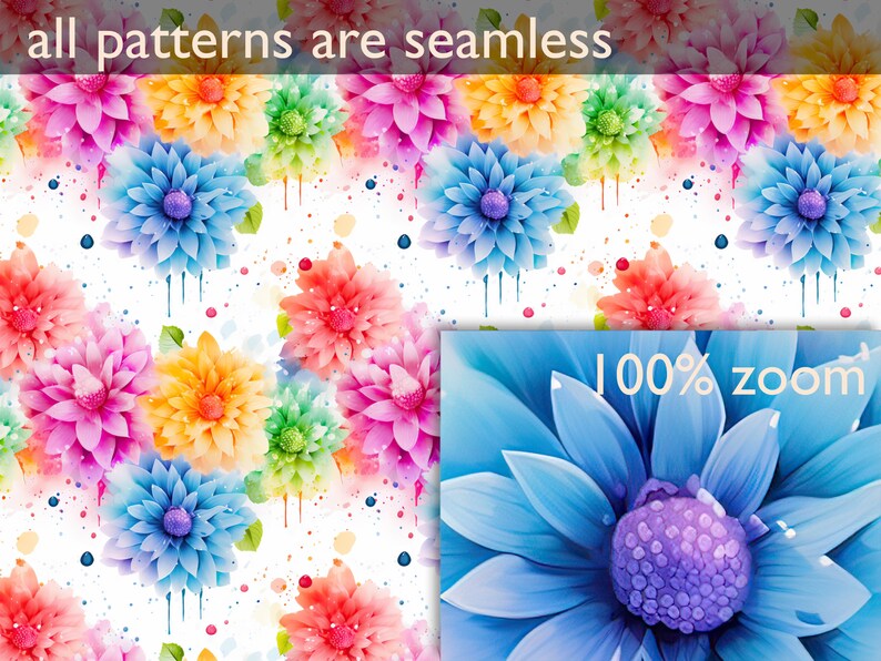 Watercolor Floral Digital Paper: Seamless Spring Patterns (12x12 Inches ...