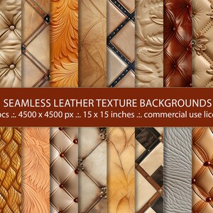 30 Seamless Leather Texture Backgrounds, Embossed Leather Seamless ...