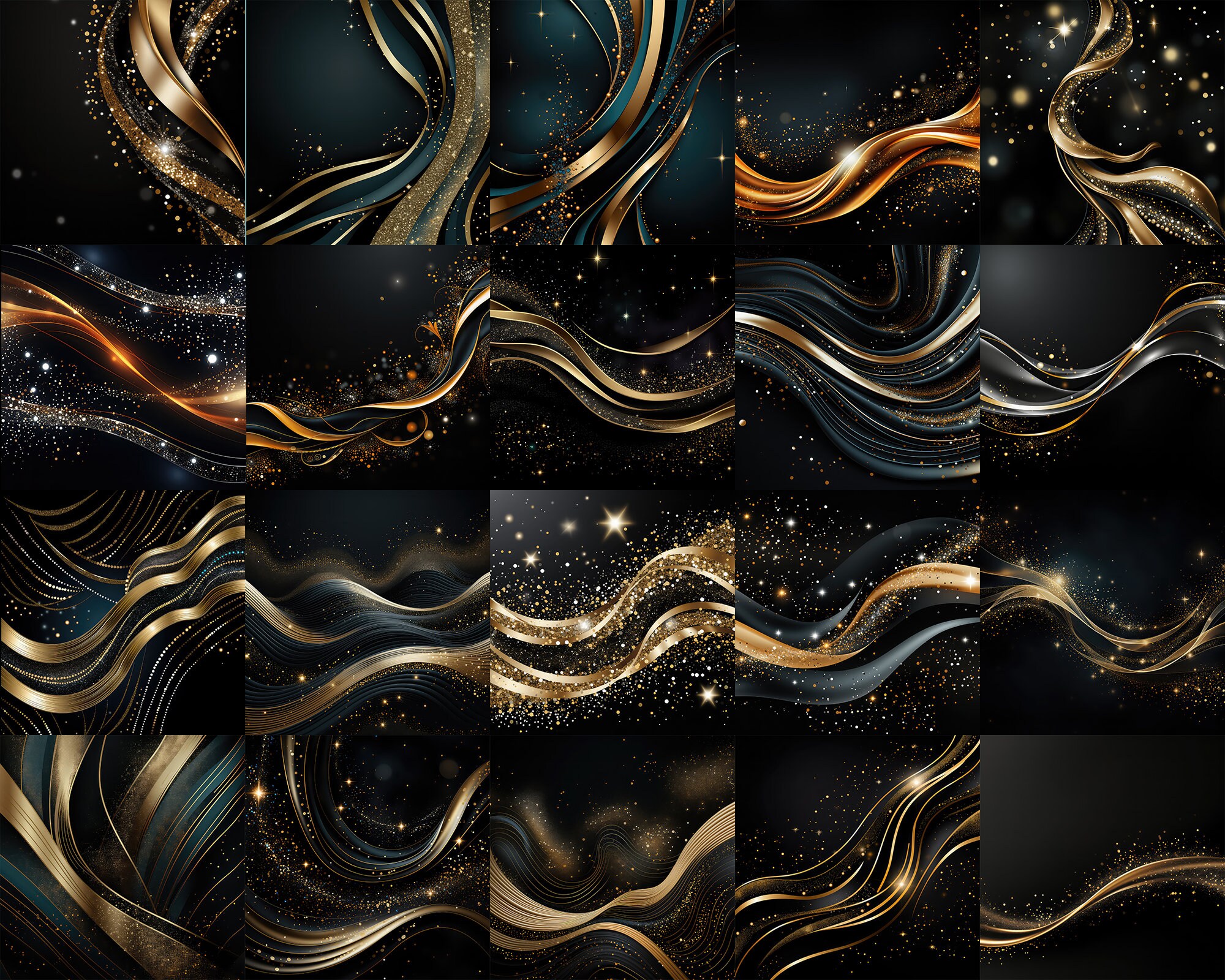 20 Luxury Golden Abstract Waves Backgrounds, Lines and Waves Abstract ...