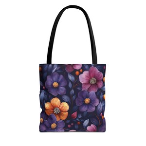 Bolsa de mano floral: diseño floral vibrante para salidas informales, compras ecológicas, regalo del Día de la Madre, accesorio de viaje y uso diario.