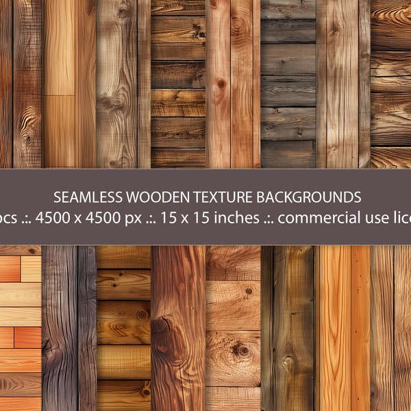 20 Seamless Wooden Plank Backgrounds, Wooden Texture, Seamless Pattern, Wood Digital Printable scrapbook paper