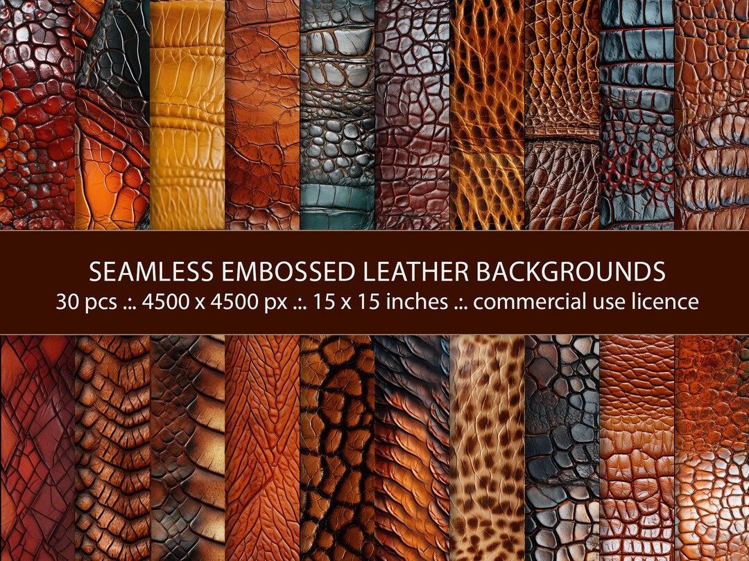 Custom Embossed Leather Paper Set 20 Seamless JPG Backgrounds Snake Skin Texture Digital