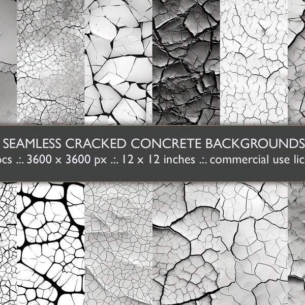 Cracked Seamless Textures of Earth, Concrete, Peeled Paint: Photoshop Textures, Photography Overlays, and Digital Effects