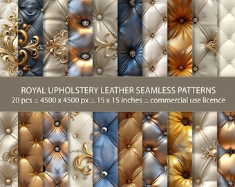 Texturas de cuero para tapicería real: Patrones elegantes y sin costuras (papel digital)