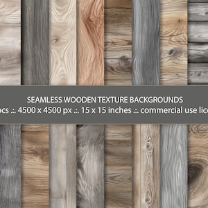 20 naadloze houten textuurachtergronden, naadloos patroon, hout Digitaal afdrukbaar scrapbookpapier, houtstructuren