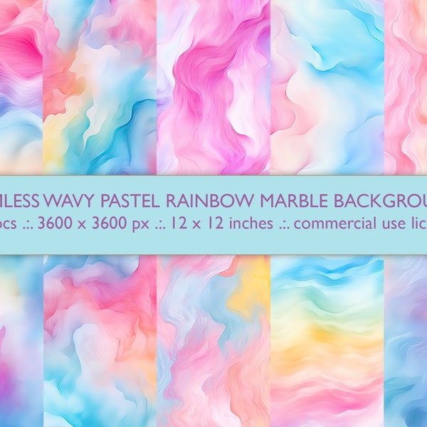 Seamless Pattern, Pastel Watercolor Abstract Backgrounds, Alcohol ink art, Abstract Background, Gradient Wavy Digital Painting