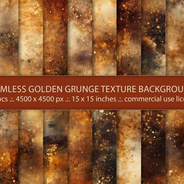 20 nahtlose abstrakte goldene Grunge-Textur-Hintergründe, buntes Design-Dekor, digitales Papier