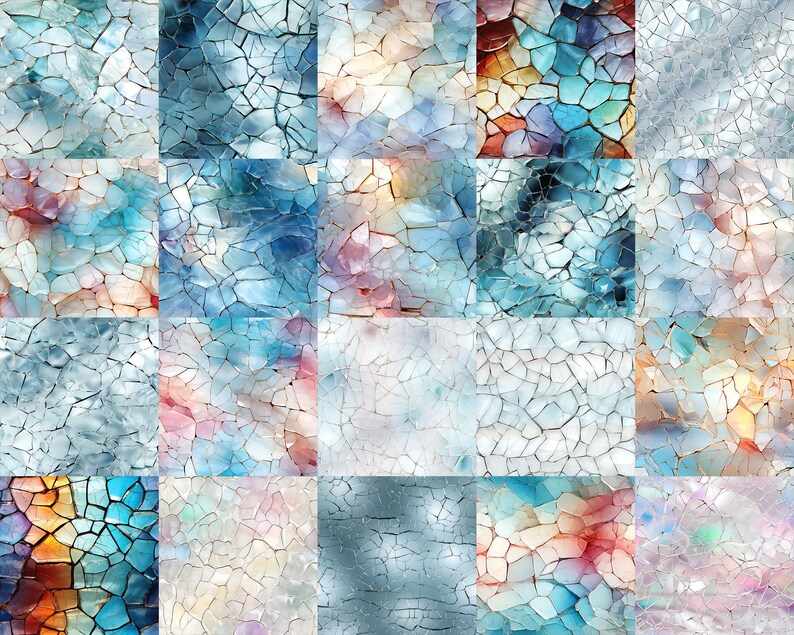 Curated visual reference: Cracked Glass Texture Backgrounds Turquoise Rainbow Seamless Patterns Photo Inspiration