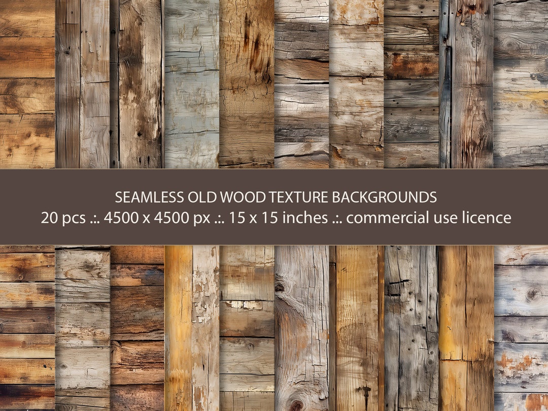 20 Seamless Old Rustic Wood Texture Backgrounds, Seamless Pattern ...