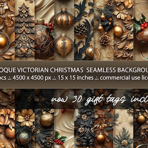 Viktorianische Weihnachtpapier: Gothic Floral Ornaments (Digital Download)