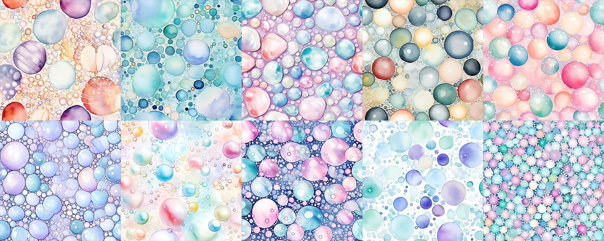 Watercolor Bubbles Pattern: Abstract Seamless Background (digital Paper ...