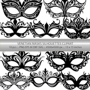 Exquisites Masquerade SVG-Masken-Bundle für Cricut, Holzbearbeitung, Leinwand Druck - Karneval Maske Designs, kommerzielle Nutzung - Instant Download!