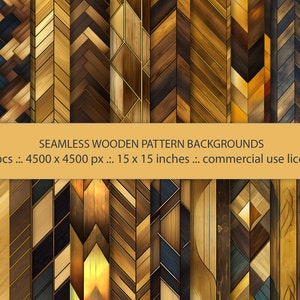 20 fondos con patrones de madera marrón sin costuras, texturas de madera, papel de álbum de recortes imprimible digitalmente de madera