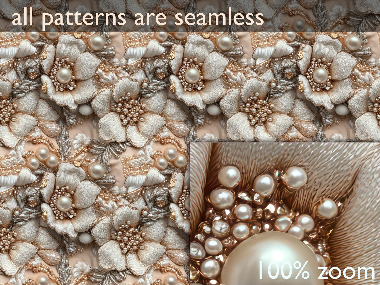 Lace Pattern: Floral, Pearls, Vintage Romance (digital Download) - Etsy