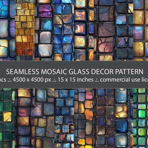 20 nahtlose Gold und Blau Glas Textur Hintergründe, abstraktes Mineral Muster, digitales Papier, Mosaik Glas Kunst
