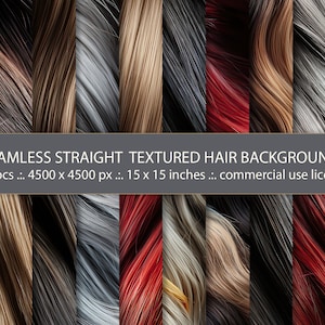 Seamless Hair Texture Backgrounds: Salon & Stylist Flyers (20 JPG Digital Papers)