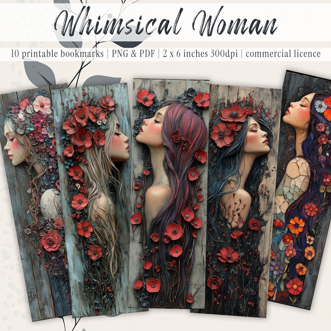 10 Digital Bookmarks Printable - Bookmark Set for Instant Download ...