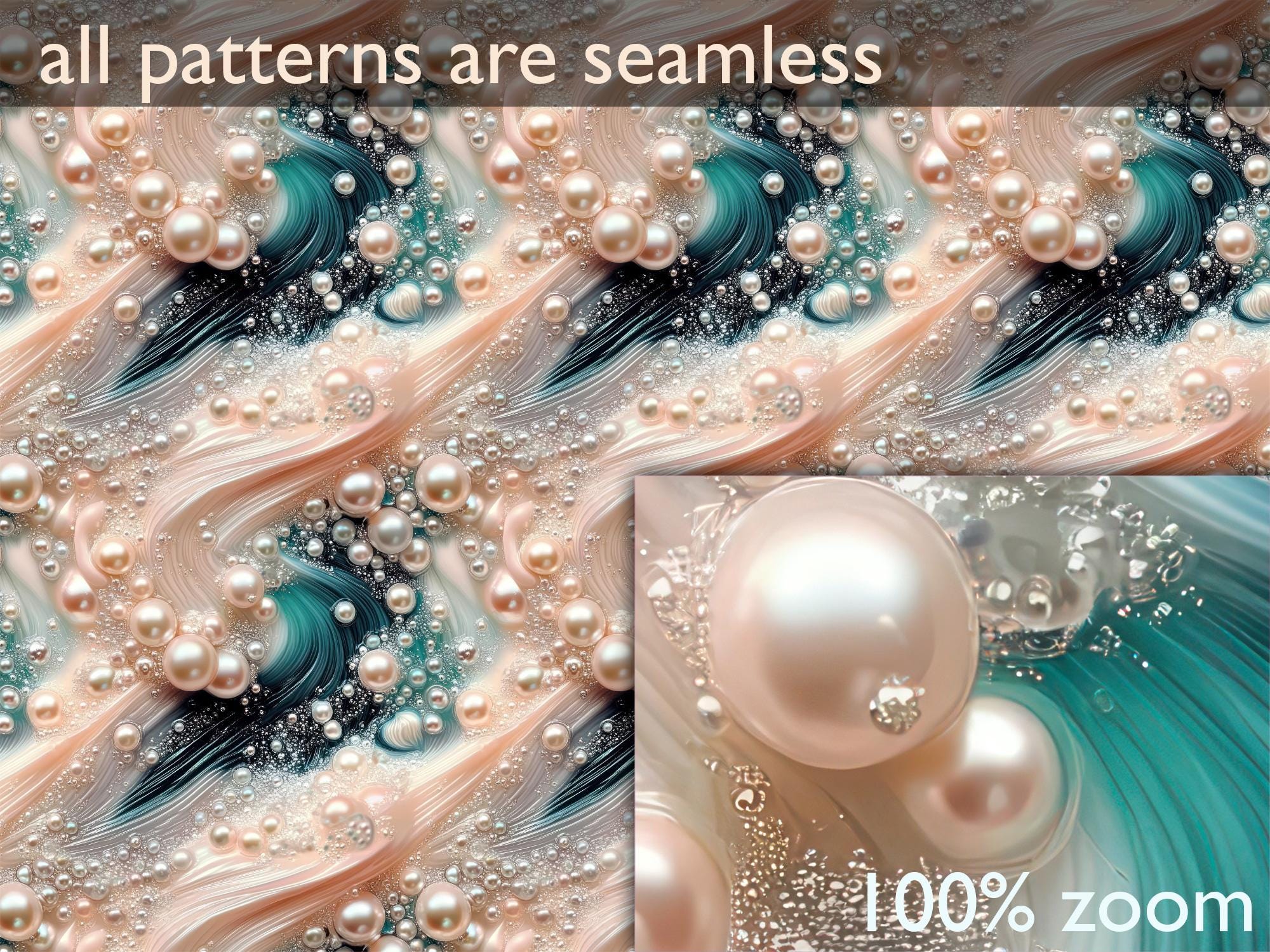 Resin Waves Pattern: Seamless Abstract Pearl Backgrounds (digital ...