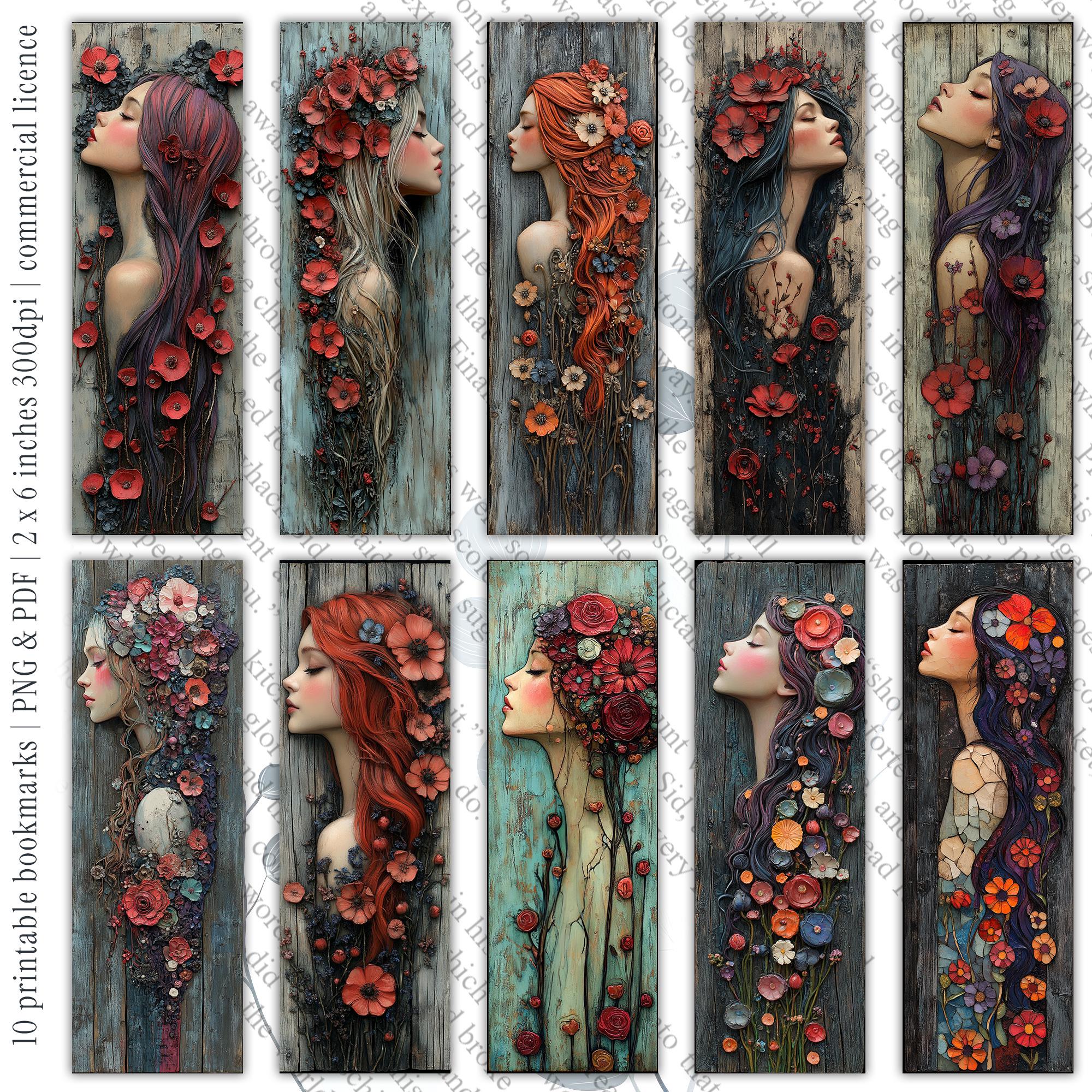 10 Digital Bookmarks Printable - Bookmark Set for Instant Download ...