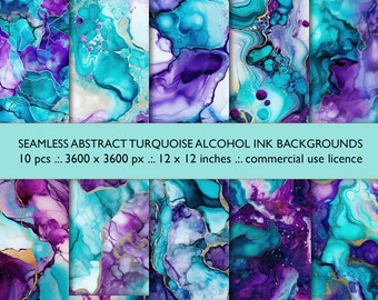 Alcohol Ink Textures: Seamless Liquid Backgrounds (Digital Download)