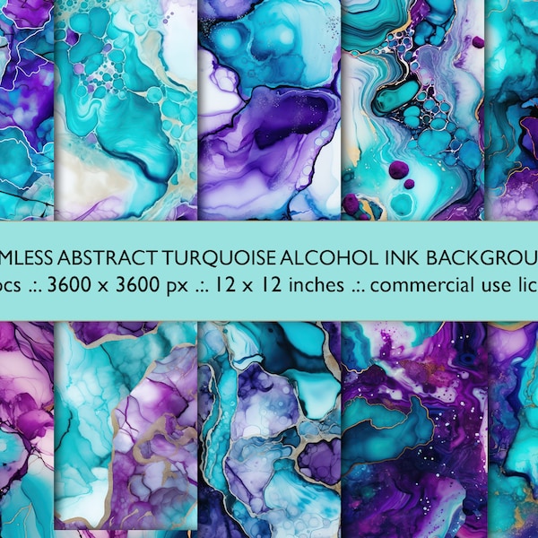 Alcohol Ink Textures, Seamless liquid paint texture backgrounds, Alcohol ink splatters, Seamless Pattern, Decorative Background