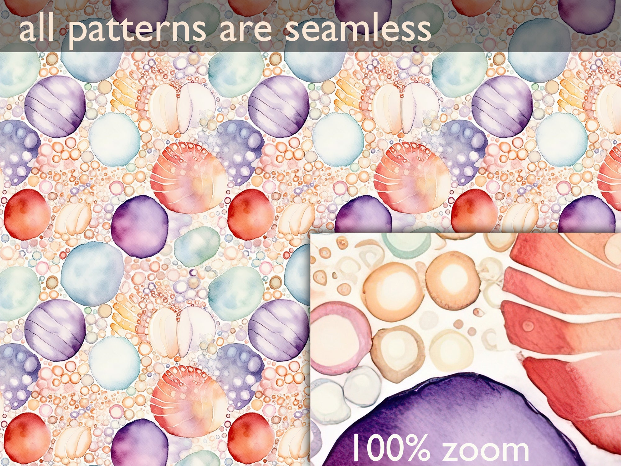 Watercolor Bubbles Pattern: Abstract Seamless Background (digital Paper ...