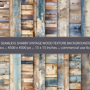 20 fondos de textura de madera vintage sin costuras, diseño de madera rústica decorativa, tablones de madera, paquete de papel digital