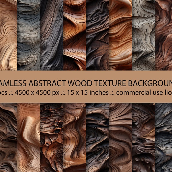 20 Seamless Abstract Wooden  Texture Backgrounds, Decorative Creative Wooden Tiles Design, Digital Paper, Seamless Pattern