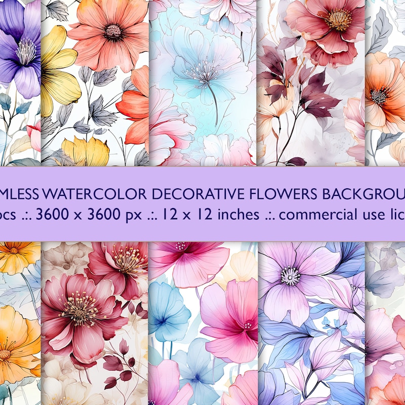 Floral Digital Paper - Etsy