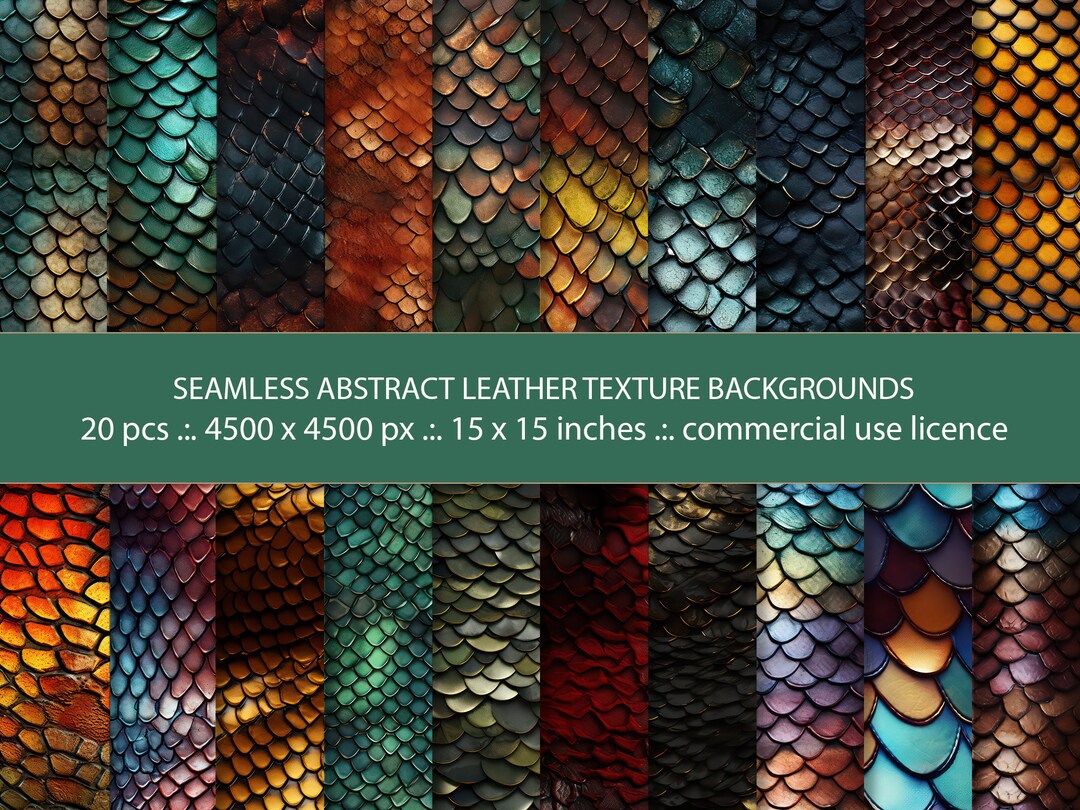 20 Seamless Abstract Leather Texture Backgrounds,custom Embossed Leather Paper Set , Snake Skin