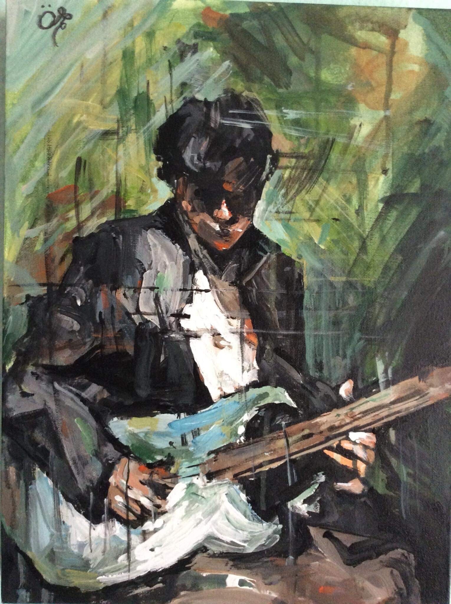 The Guitarist Oil Painting A Real Life Canvas At The Size Of 30x40 Il Fullxfull.5139812741 8z73