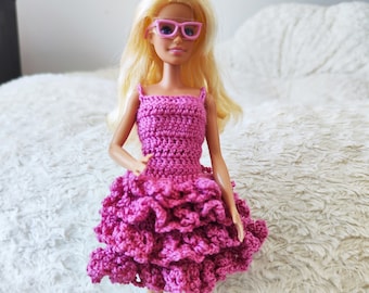 Ruffle Barbie Dress Crochet Pattern
