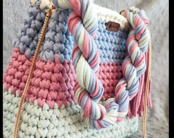 Patron de sac au crochet, fil de tshirt, patron de sac au crochet, modèle de sac à main, modèle de sac à main au crochet, apprendre le crochet, modèle de sac de luxe