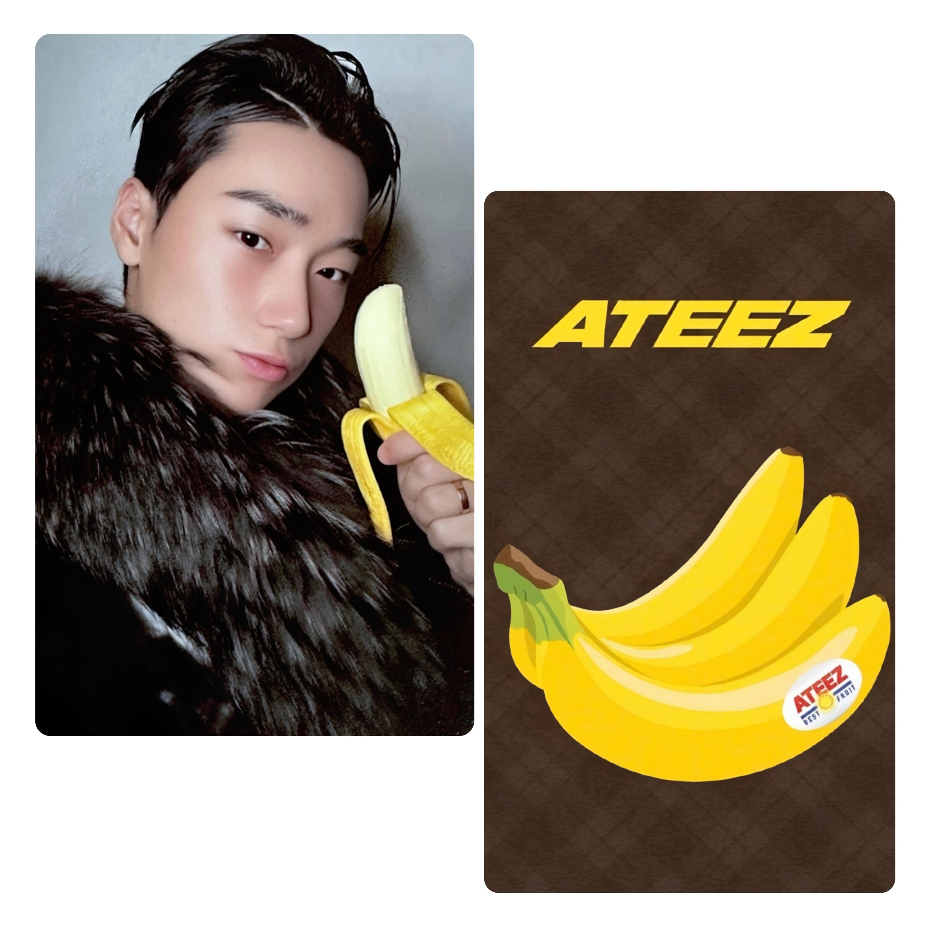 ATEEZ ソンファ　トレカ　BANANA Ver. POP-UP限定 バナナ Ateez : Golden Hour 4 Pop up Exclusive Banana Photocards - Etsy