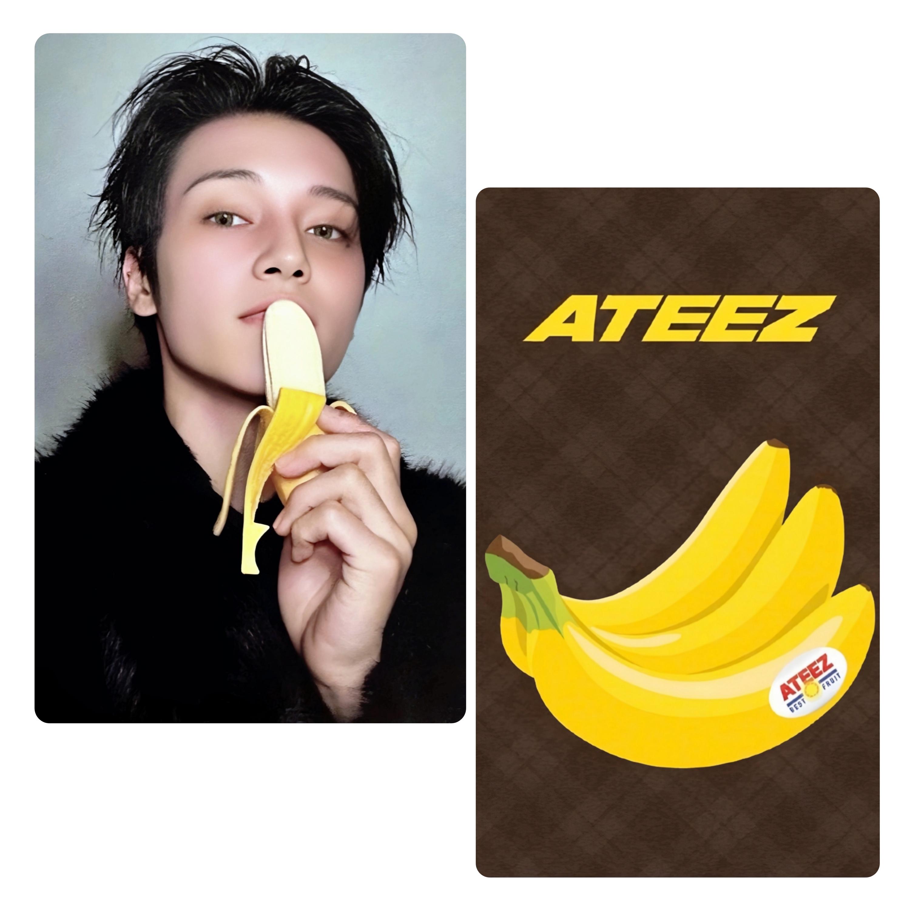 ATEEZ ソンファ　トレカ　BANANA Ver. POP-UP限定 バナナ Ateez : Golden Hour 4 Pop up Exclusive Banana Photocards - Etsy
