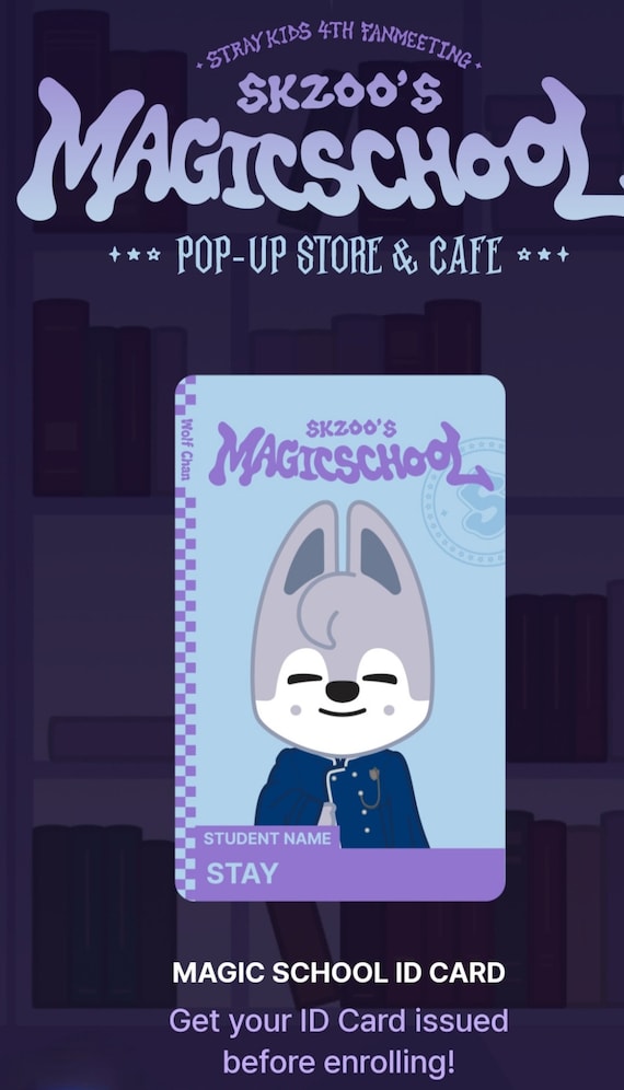 Magic School 4th Fanmeeting POP UP Cafe Skzoo ID Photocards - Etsy