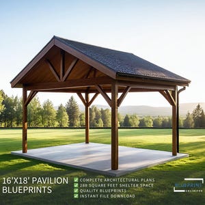 Pavilion Plans 16x18 for DIY Construction and Permit