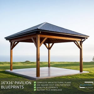 Pavilion Plans 16x16 for DIY Construction and Permit