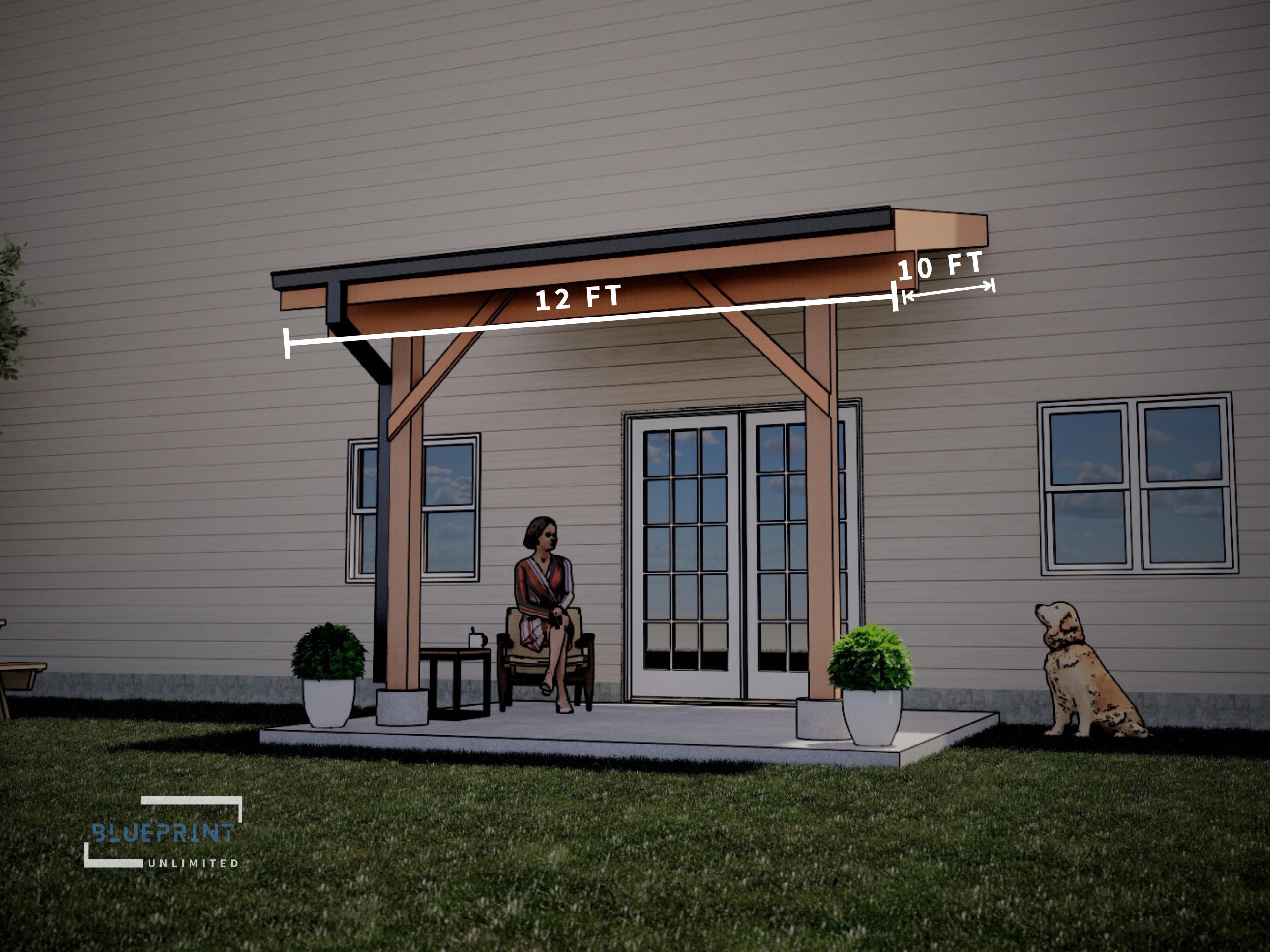 Patio Cover Plans 10x12 for DIY Construction and Permit - Etsy