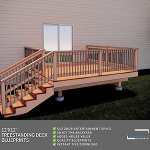 Freestanding Deck Plans 12x12 for DIY Construction and Permit