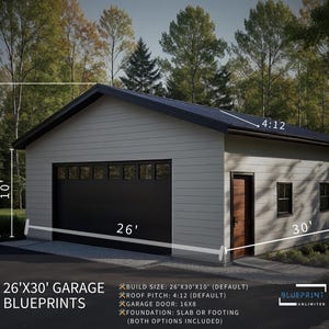 Garage Plans 26x30 for Construction and Permit image 2