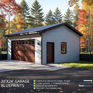 Garage Plans 20x24 for Construction and Permit