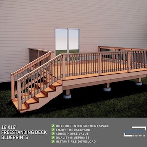 Freestanding Deck Plans 16x16 for DIY Construction and Permit